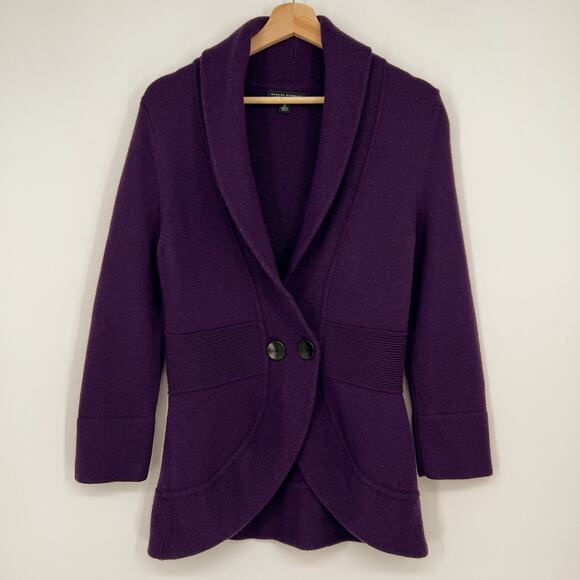 Banana Republic Sweaters - Banana Republic Purple Shawl Collar Buttoned Cardigan